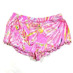 Lilly Pulitzer Kya Ruffle Beach Shorts Multicolor Pink Print